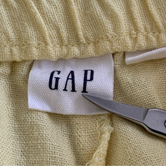 Gap Linen Blend Shorts Womens Small Elastic Waist Drawcord Pockets butter yellow - Picture 2 of 10